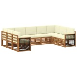 vidaXL Set canapea sectională cu pernă 7 pcs Natural și Crem 3384831