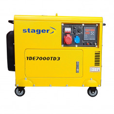 Generator insonorizat Stager, 5.2 kVA, 8 A, 3000 rpm, 14.5 l, diesel, trifazat, display digital foto