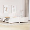 Gossi cadru de pat fara saltea, alb, 180x200 cm, lemn masiv pin