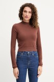 Silvian Heach pulover LOLA culoarea maro, cu turtleneck, GPA25554LU