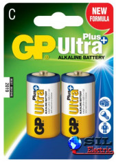 Baterie alcalina UltraPLus GP R14 (C) 2 buc/blister foto