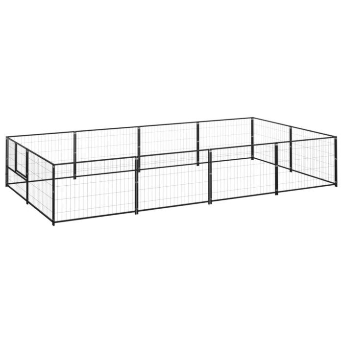 Padoc pentru c&acirc;ini, negru, 8 m&sup2;, oțel
