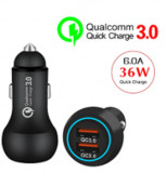 Mufa incarcator auto quick charge 3.0A + 3.0A. PG287