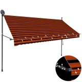 Cumpara ieftin Copertina retractabila manual cu LED, portocaliu &amp; maro, 300 cm
