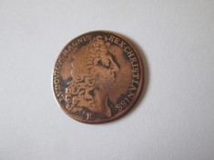Rar! Jeton Adsertori Securitatis Publicae-Regele Ludovic al XIV-lea circa 1670 foto