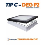 Fereastra cu cupola Tip G pentru acoperis terasa, Fakro, Model DEG P2, cu deschidere electrica