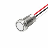 Buton tactil piezoelectric SPST 16mm inox, LED rosu verde, NO, 12-24V DC, 0.2A, IP67, cu revenire