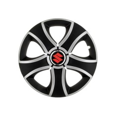 Set 4 Capace Roti 14 inchi (R14) Bis Gri-Negru, Compatibile Cu Suzuki