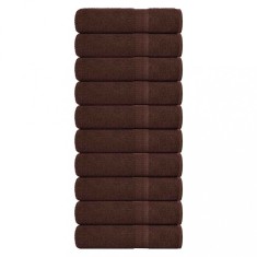 vidaXL Prosoape de baie 10 buc maro 100x150 cm 360 g/m&sup2; 100% bumbac