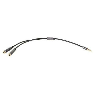 Cablu adaptor 3.5 4 pini-2x 3.5 stereo 20cm foto