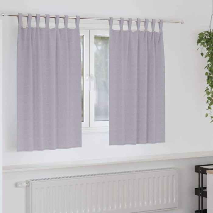 Perdele cu perdele 2 pcs Gri metalic Poliester