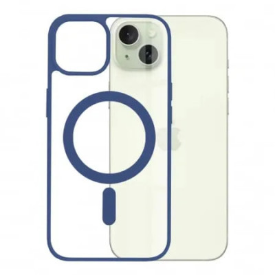Husa Antisoc iPhone 15 Plus MagSafe Pro Incarcare Wireless Albastru foto