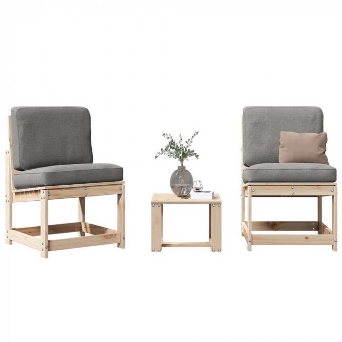 vidaXL Set mobilier de grădină, 3 piese, lemn masiv de pin 832620