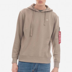 Alpha Industries bluză X-Fit Hoody 158321 679 bărbați, culoarea maro, cu glugă, uni 158321.679-brown