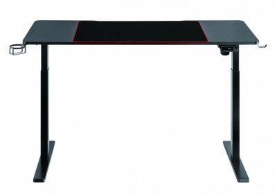 Birou gaming electric Serioux Elysium LED RGB 1400x600x730mm, reglare electrica foto
