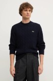Lacoste pulover de lana barbati, culoarea albastru marin, AH2924