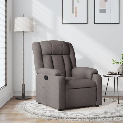 Gossi fotoliu rabatabil, gri taupe, material textil foto