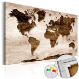 Cumpara ieftin Tablou din plută - The Brown Earth [Cork Map] 90x60 cm