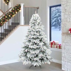 vidaXL Brad de Crăciun artificial cu 300 LED Verde 240 cm PE și PVC 3397642