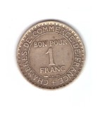 Moneda Franta 1 franc 1923, stare buna, curata, Europa, Bronz-Aluminiu
