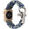Curea iUni compatibila cu Apple Watch Ultra/SE/8/7/6/5/4/3/2/1, 40mm, Elastic Paracord, Rugged Nylon Rope, Blue and Green