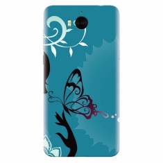 Husa silicon pentru Huawei Y6 2017, Blue Butterfly foto