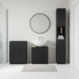 Cumpara ieftin Set de cabinet pentru baie cu 3 piese HOORN Negru