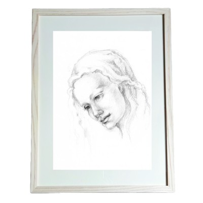 G16. Grafica originala RavariuArt, creion pe hartie, Inger in stil renascentist foto
