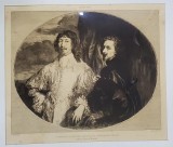 PORTRAITS D &#039; ANTOINE VAN DYCK ET D &#039; ENDYMION PORTER , AQVAFORTE de F. MILIUS si A. QUANTIN , 1893