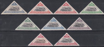 Mozambic Companmia 1935 - Avioane, PA, Serie scurta, RARA (lipsa val. 40, val. 80 cu defect) foto