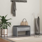 vidaXL Bancă pentru hol cu pernă Gri Sonoma 60 x 38 x 46 cm 891549