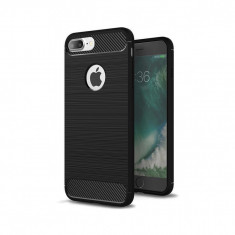 Husa Compatibila cu Apple iPhone 7 Plus Techsuit Carbon Silicone Negru