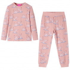 Pijamale pentru copii cu maneci lungi roz deschis 116 GartenMobel Dekor