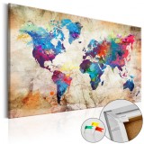 Cumpara ieftin Tablou din plută - World Map: Urban Style [Cork Map] 90x60 cm