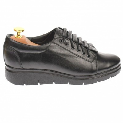 Pantofi dama, casual, din piele naturala box, negri, - P502NBOX foto
