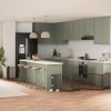 VidaXL Poartă c&acirc;ini pliabilă cu ușă 8 panouri negru 640 cm, lemn plop 3155626