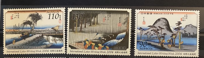 PC112 - Japonia 2004 International Letter Week/ Pictura, serie MNH, 3v
