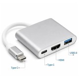 Hub 3IN1 USB-C - 1x HDMI 4K30Hz + 1x USB-A 3.2 + 1xUSB-C PD 100W Platinet PMH01