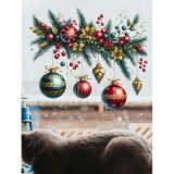 Cumpara ieftin Sticker/Autocolant Craciun Pin cu Globuri 25x30cm - 051759