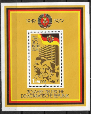 C2306 - Germania DDR 1979 - Aniversari bloc neuzat,perfecta stare foto