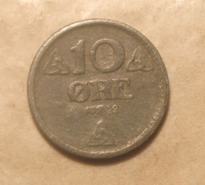 NORVEGIA 10 ORE 1942 OCUPATIE GERMANA foto