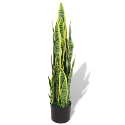 Plantă artificială Limba-soacrei cu ghiveci, 90 cm, verde foto