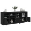 VidaXL Servantă cu lumini LED, negru, 164x37x67 cm