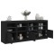 Gossi servanta cu lumini led, negru, 164x37x67 cm
