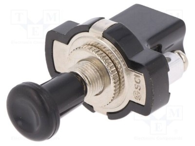 Comutator push-pull SCI 2 poziții 10A 12V negru fără iluminare foto