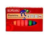 Plastilina, set 8 culori fluorescente, in cutie de carton