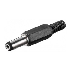 Mufa DC 2.1x5.5mm tata pin 14mm cu protector cablu Goobay