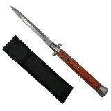 Cumpara ieftin Briceag automat, Italian Blade, Stiletto, otel inoxidabil, 33 cm, husa inclusa, maro