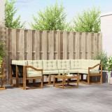 vidaXL Set de canapele de exterior cu pernă 8 pcs Natural și Crem 3368505