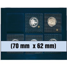 Tava pentru monede Nova cu 6 locasuri de 70 x 62 mm
